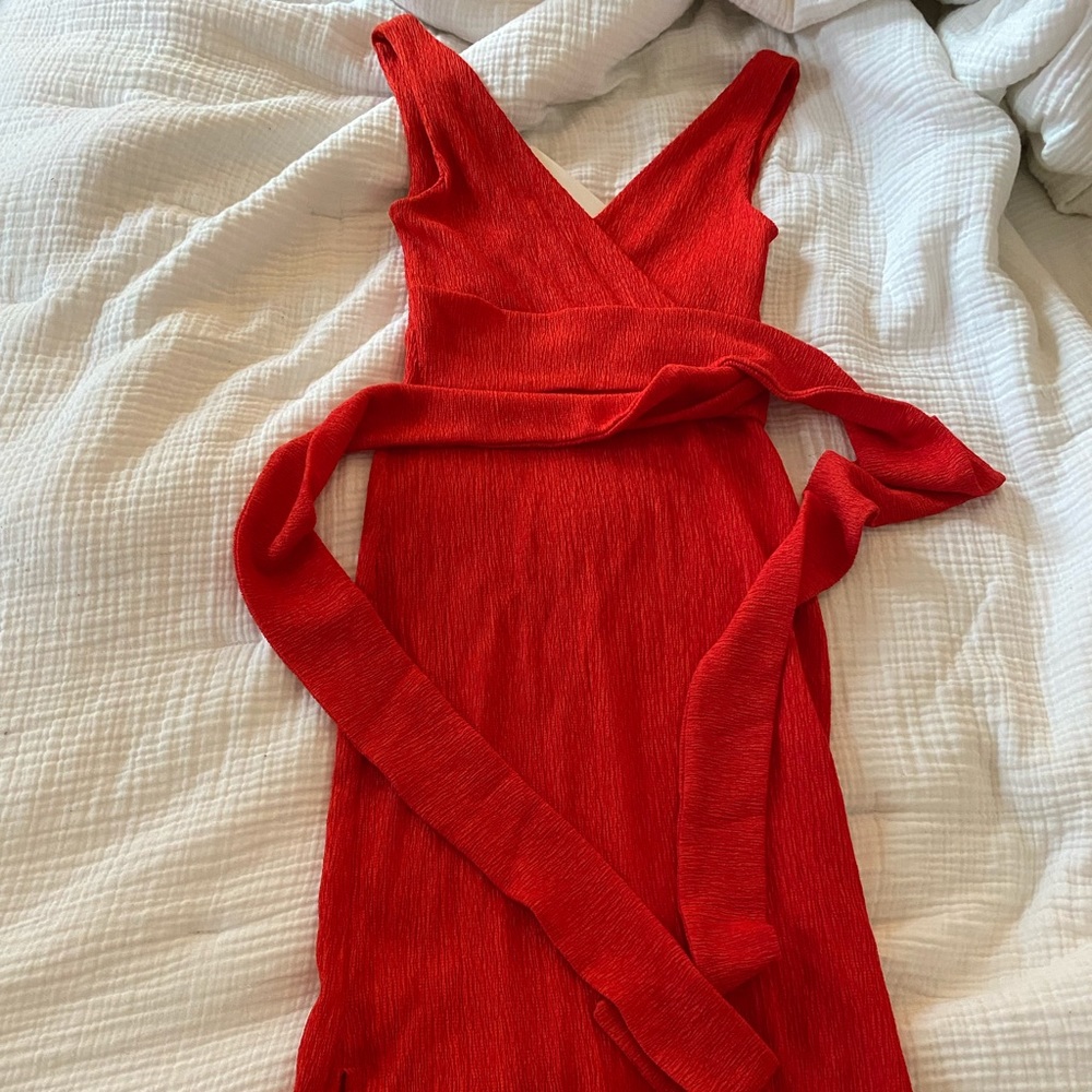 Paloma Wool Red Lena Wrap Dress sz XS/S